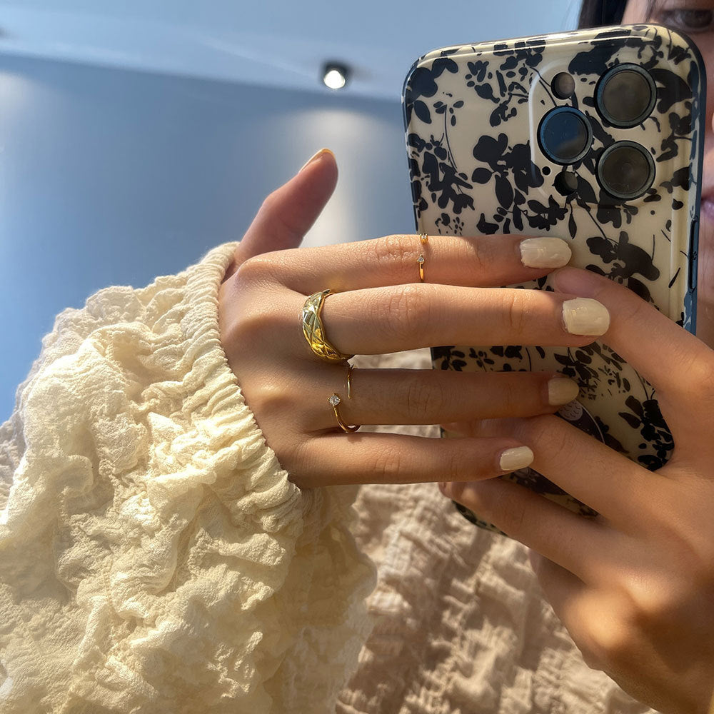Anillo de combinación de oro extra fino plateado de plata esterlina al por mayor